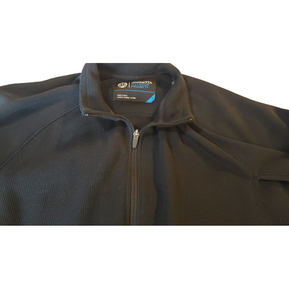 Mondetta Outdoor Project Activewear Jacket Mens M Medium Waffle Black Full Zip